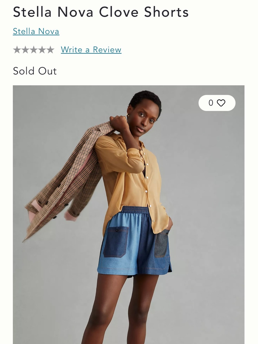 Anthropologie Stella Nova Clove Shorts - Two-Tone Denim Pocket Shorts in Blue